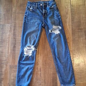 American Eagle Outfitters Ripped Blue Skinny Jeans